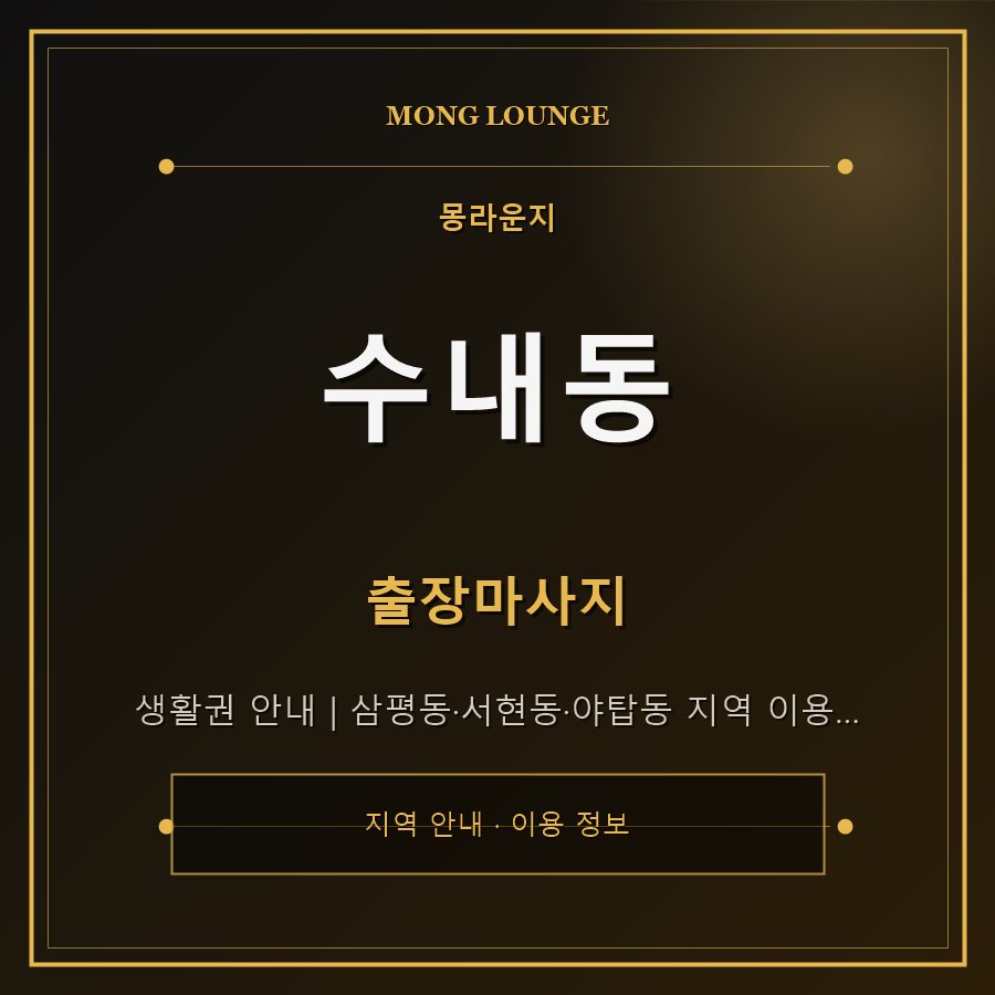 수내동 몽라운지 지역 안내