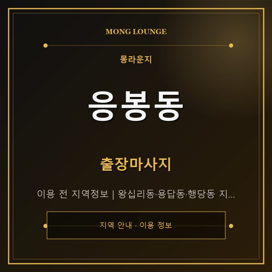 응봉동 몽라운지 지역 안내