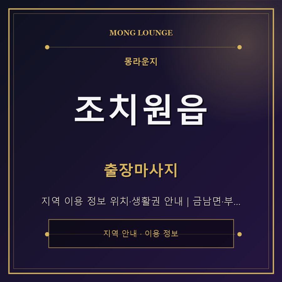 조치원읍 몽라운지 지역 안내